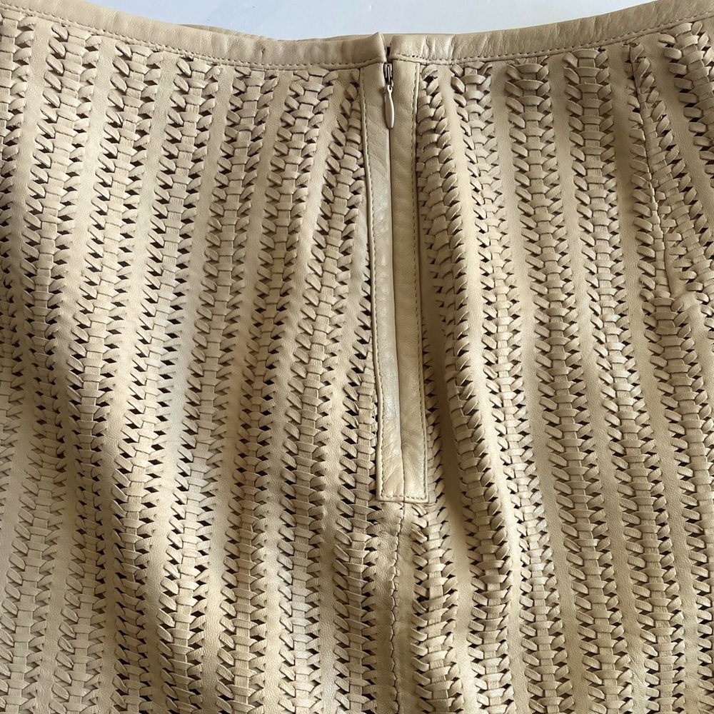 Ralph Lauren Fringe-Trim Woven Lambskin Leather Pencil Skirt NWT - Picture 13 of 14